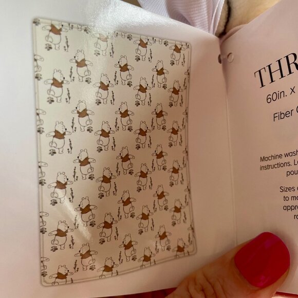 NEW Disney Winnie the Pooh Blanket Throwing Dancing Walking in Field Pale Yellow - Picture 4 of 4